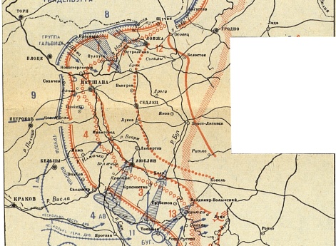 Кампания 1915 года. Русский театр. Отход русских армий. А.Операция на Риго-Шавельском направлении, в Польше и Галиции (период с апреля по август).