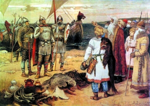Приход Рюрика «из-за моря» на княжение к словенам в Новгород